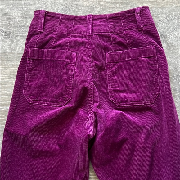 The Colette Wide-Leg Corduroy Pants in Deep Plum - Picture 5 of 6